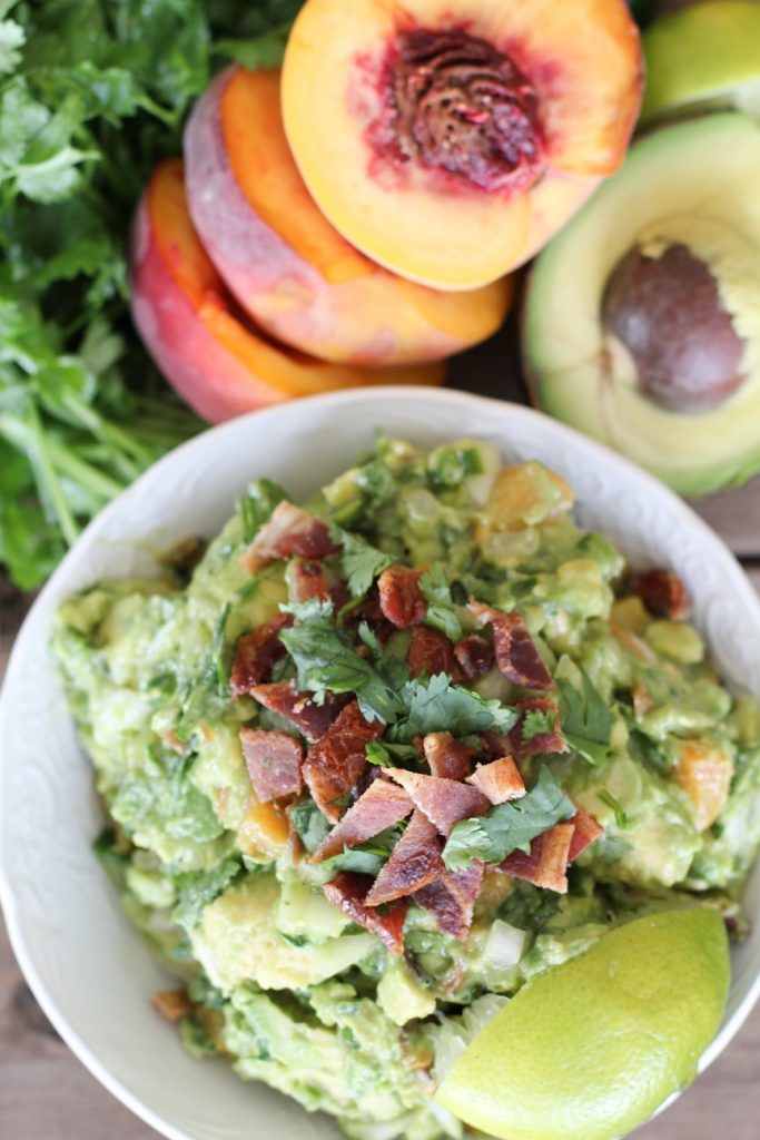 Grilled Peach, Jalapeno, and Bacon Guacamole by Jessi's Kitchen - FoodSocial