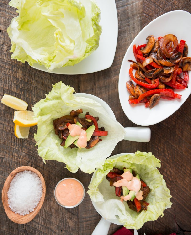 Fajita Lettuce Wraps with Chipotle Aioli by Primal Palate - FoodSocial