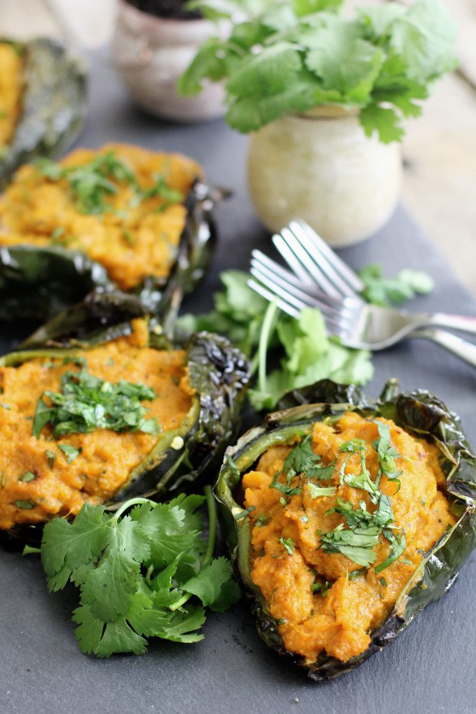 Roasted Poblano with Sweet Potato Filling by Jessi's Kitchen - FoodSocial