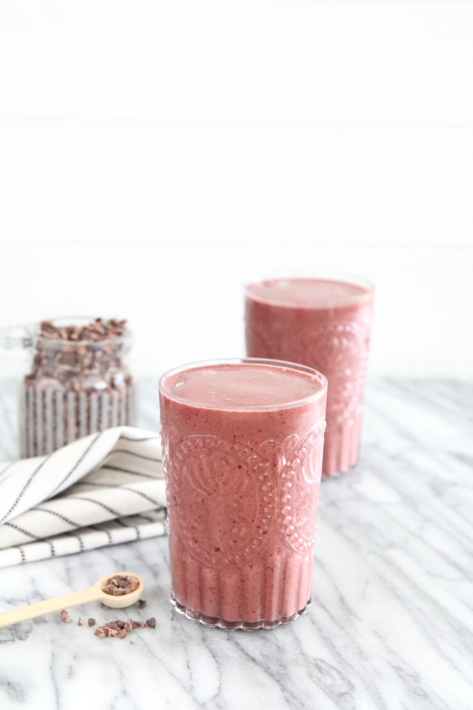 Cherry and Cacao Nib Smoothie by Jessi's Kitchen - FoodSocial