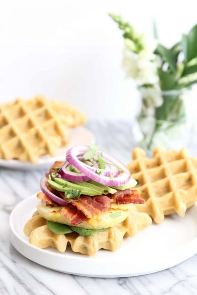 Bacon, Grilled Pineapple and Jalapeno Waffle Sliders