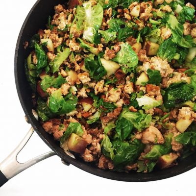 Ground Turkey Brussels Sprout Stir-Fry