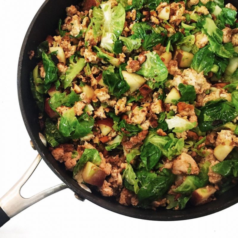 Ground Turkey Brussels Sprout Stir-Fry by Leslie McDonald - FoodSocial