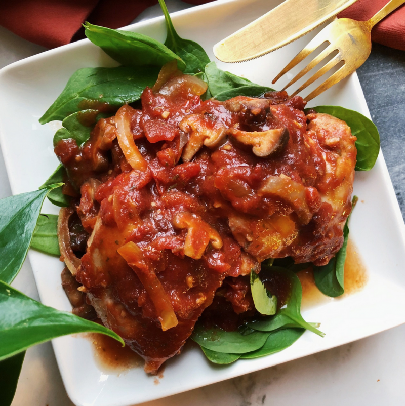 Whole30 Slow Cooker (or Instant Pot) Chicken Cacciatore by Leslie McDonald - FoodSocial