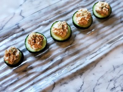 Whole30 Cucumber Salmon Bites