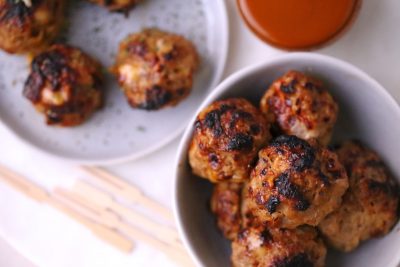 Air Fryer Cheesy BBQ Meatballs