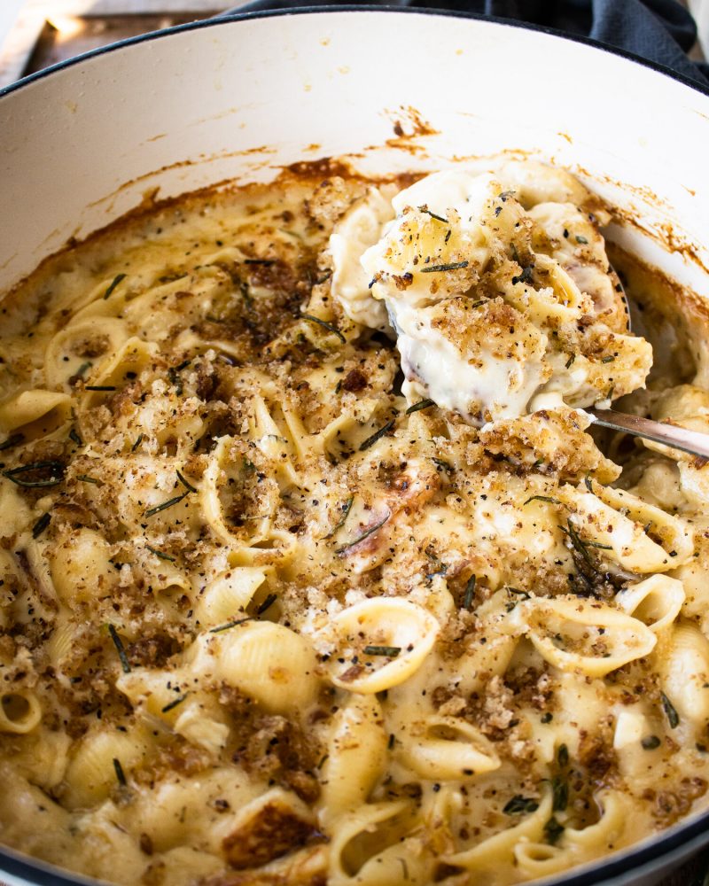 Creamy 7 Cheese Herb and Garlic Baked Mac and Cheese by Inspired with a Twist - FoodSocial