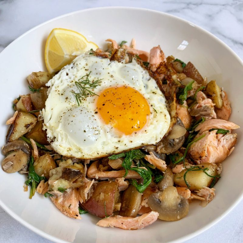 Salmon Breakfast Hash with MOWI Salmon by All Roads Lead to Healthy - FoodSocial