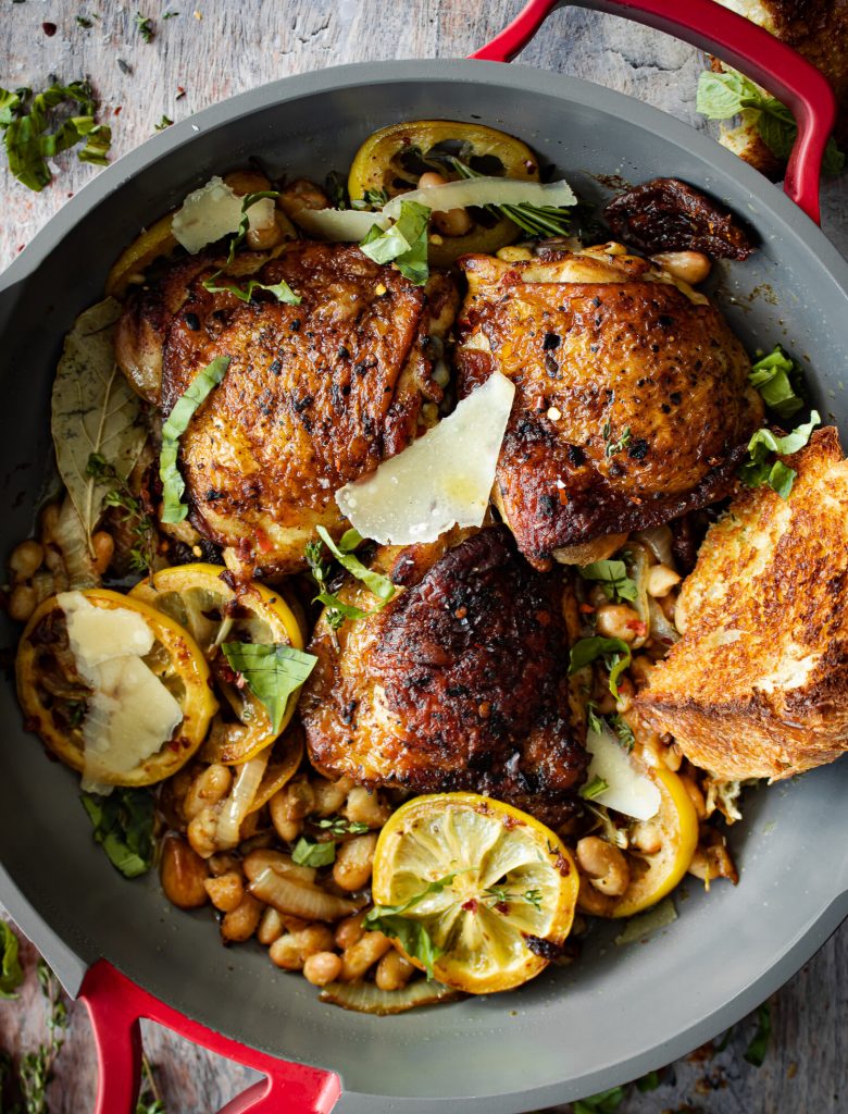 Oven Roasted Chicken with White Beans and Sundried Tomatoes by Inspired with a Twist - FoodSocial