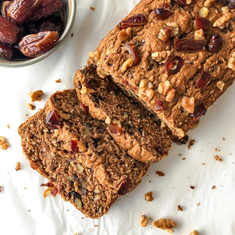 Date Nut Banana Bread by Wakeupandkale - FoodSocial