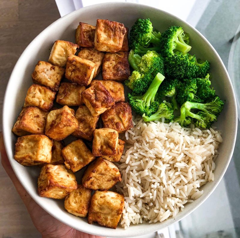 Crispy Air Fryer Tofu by Wakeupandkale - FoodSocial