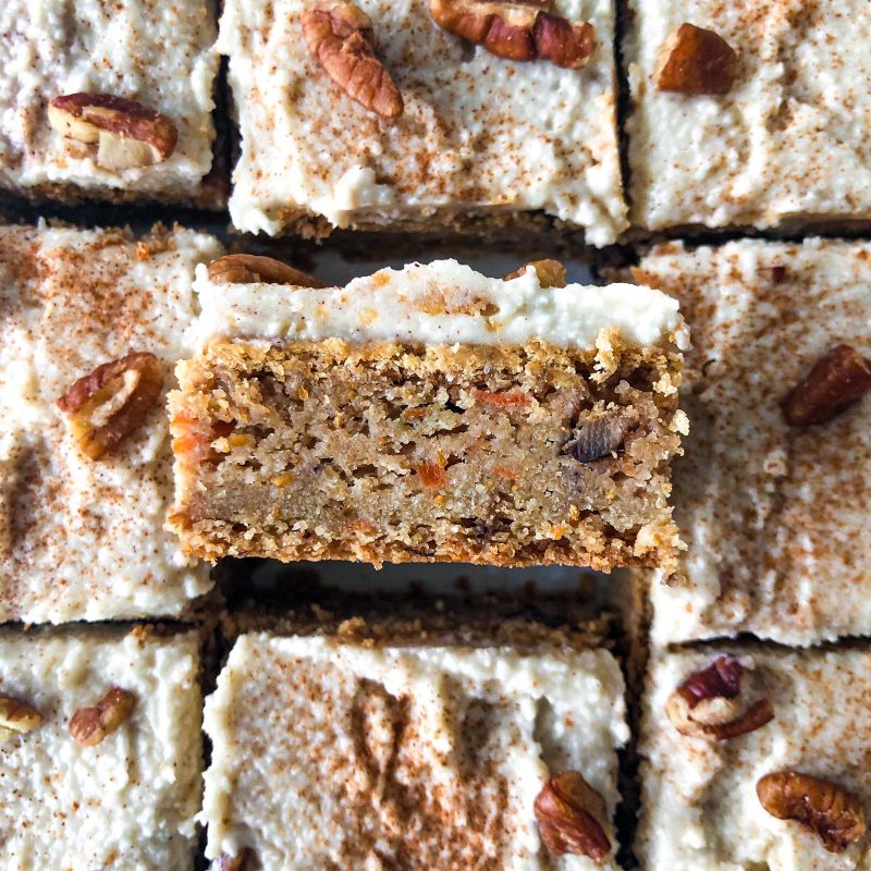 Vegan Carrot Cake Bars by Wakeupandkale - FoodSocial