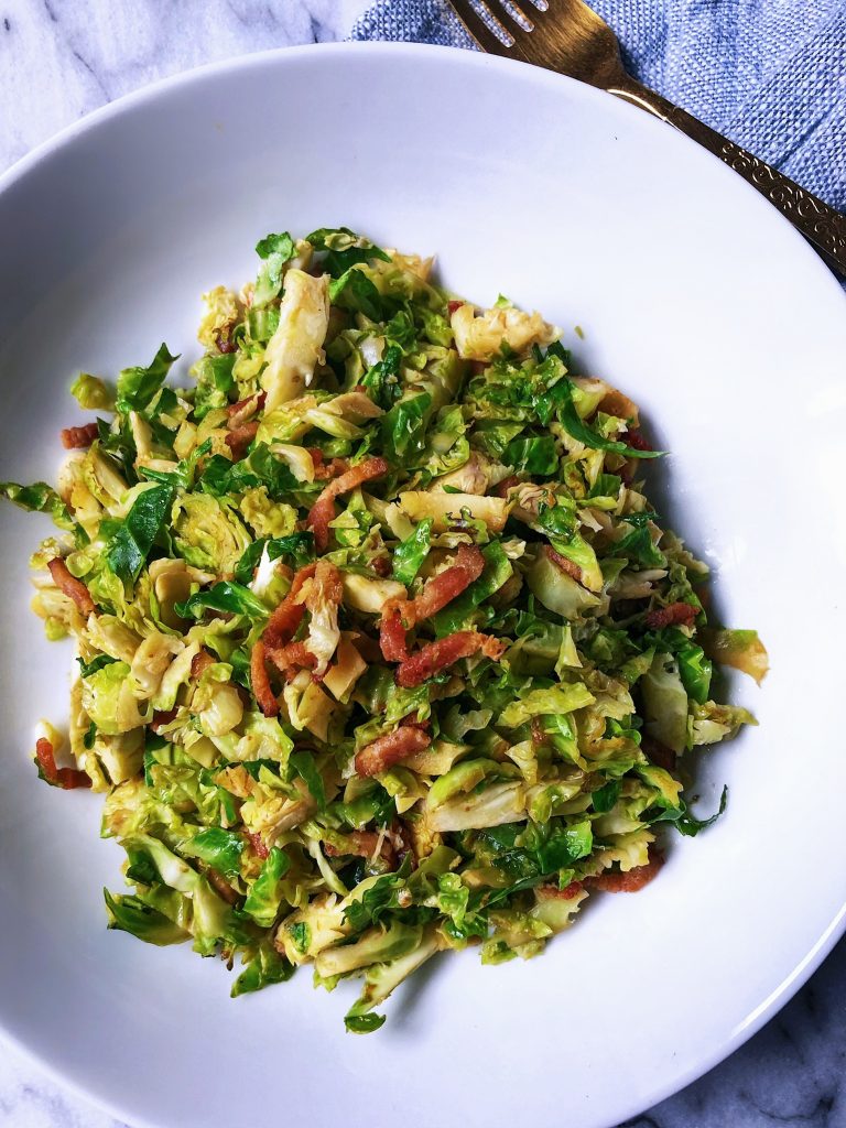 Whole30 Bacon and Brussels Slaw by Leslie McDonald - FoodSocial