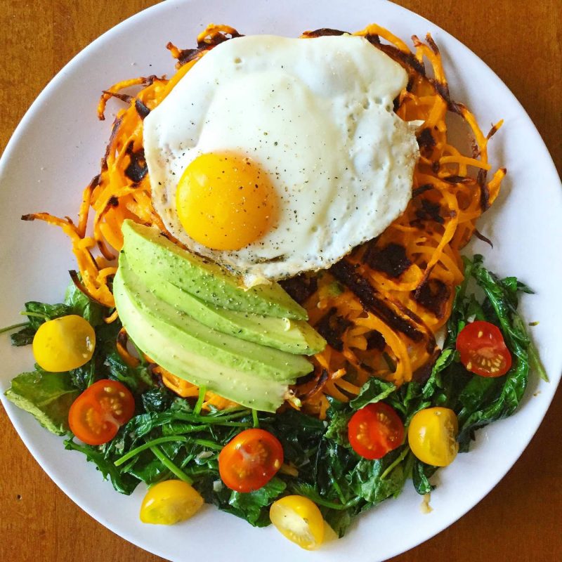 Jalapeno Cheddar Spiralized Sweet Potato Waffle by All Roads Lead to Healthy - FoodSocial