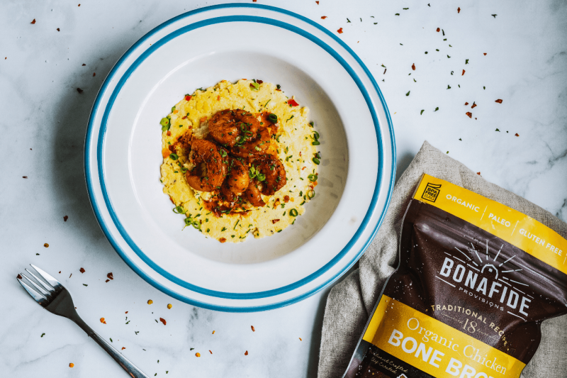 Bone Broth Shrimp and Grits by Bonafide Provisions - FoodSocial