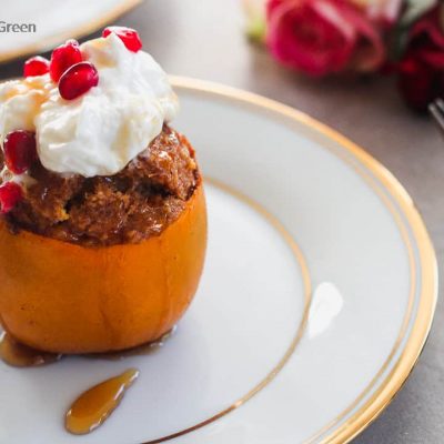 Nut-Stuffed Baked Persimmon