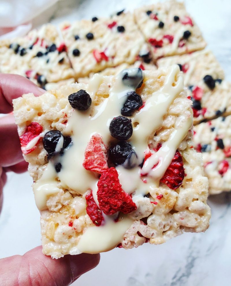 Red, White, and Blue Rice Krispie Treats by Erin Aronowitz - FoodSocial