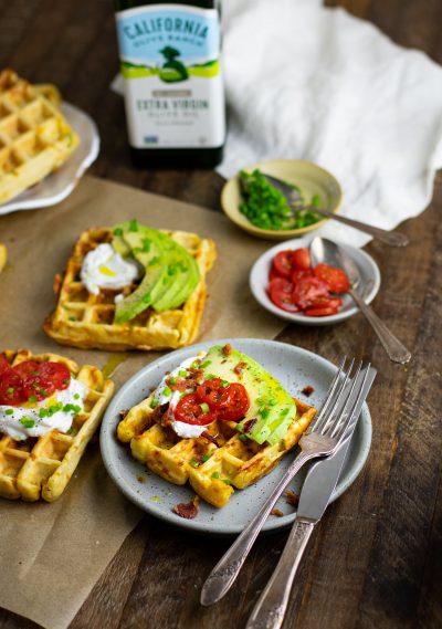 Savory Cheddar Scallion Waffles