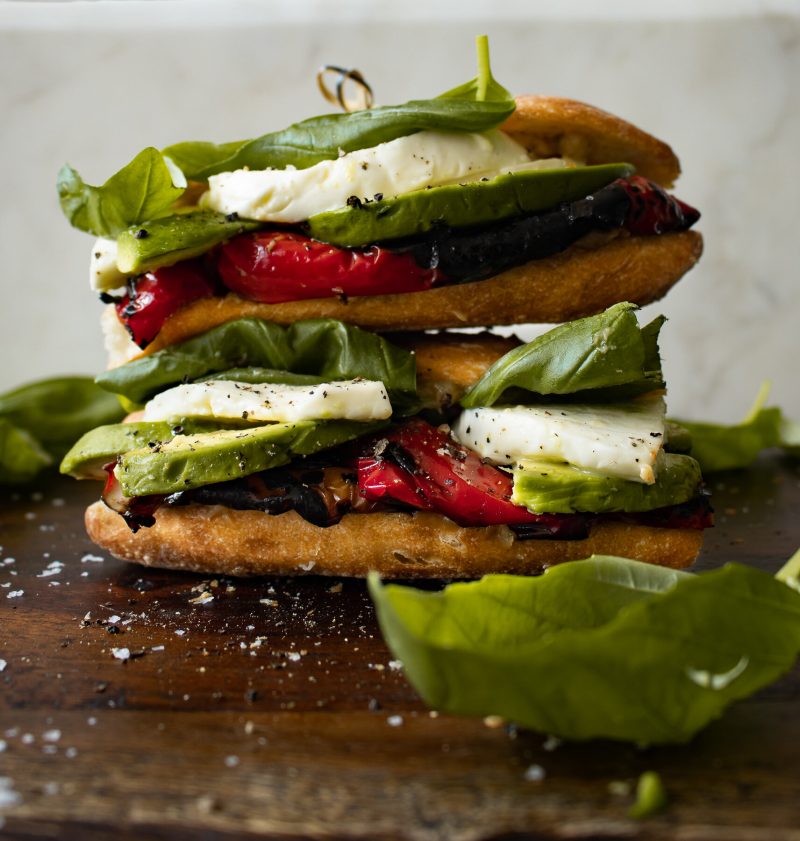 Roasted Pepper and Fresh Mozzarella Sandwich by Inspired with a Twist - FoodSocial
