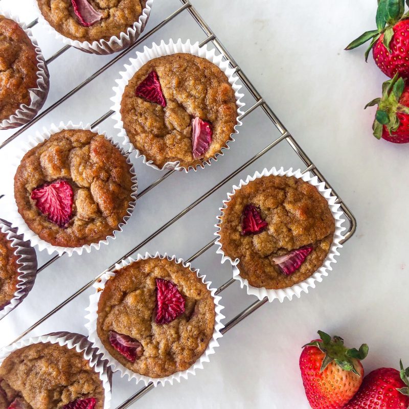 Healthy Strawberry Banana Muffins by Wakeupandkale - FoodSocial