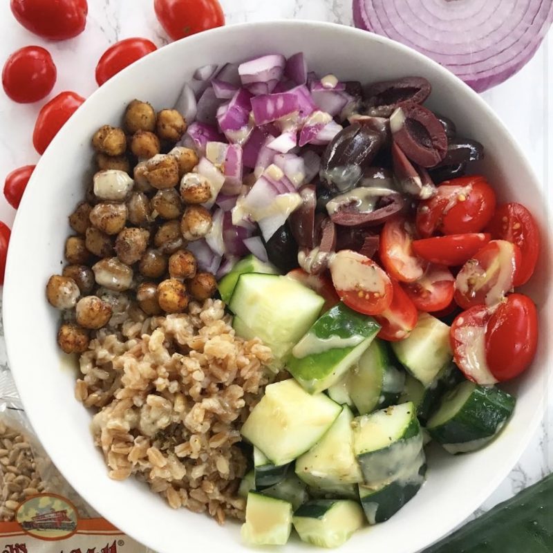 Greek Farro Salad by All Roads Lead to Healthy - FoodSocial
