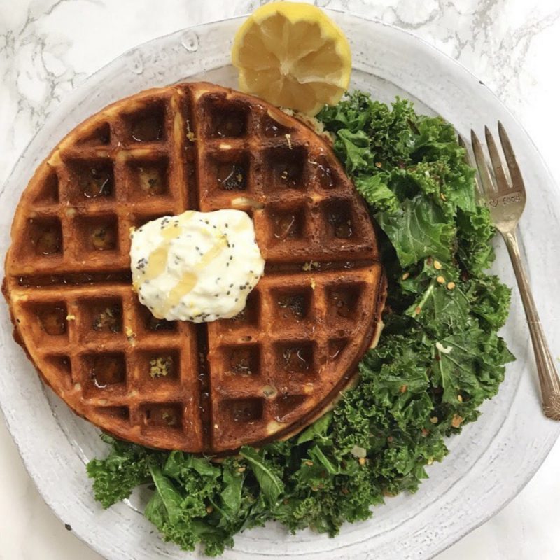 Lemon Poppy Seed Greek Yogurt Waffle by All Roads Lead to Healthy - FoodSocial