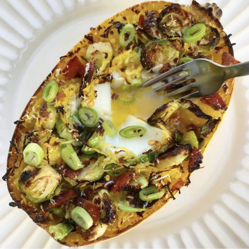 Breakfast Spaghetti Squash Boat by All Roads Lead to Healthy - FoodSocial