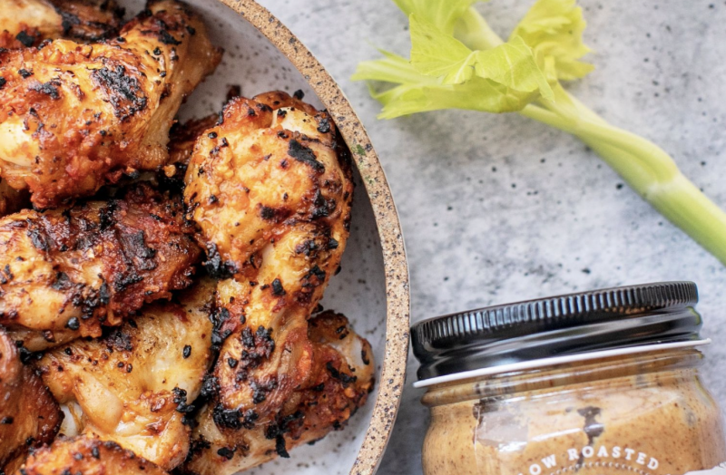 Whole30 Buffalo Almond Butter Wings by Georgia Grinders - FoodSocial
