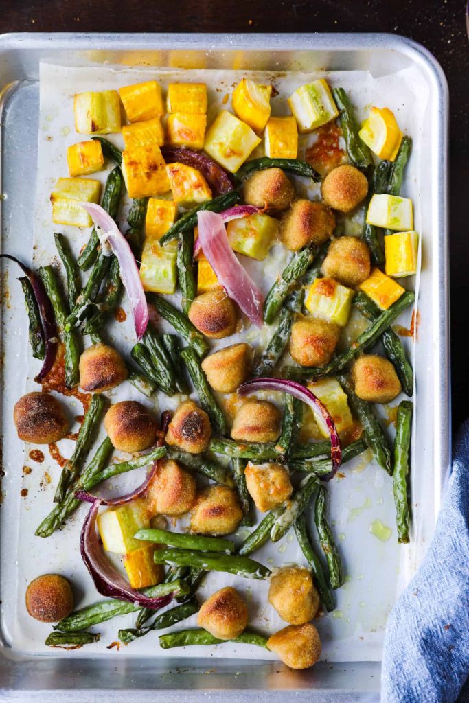 Sheet Pan Gnocchi with Blistered Green Beans and Summer Squash by Kate Strangfeld - FoodSocial