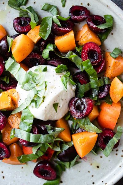 Apricot, Cherry and Burrata Salad