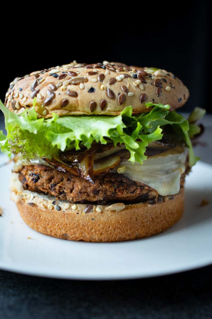 Black Bean Burgers with Caramelized Onions by Kate Strangfeld - FoodSocial