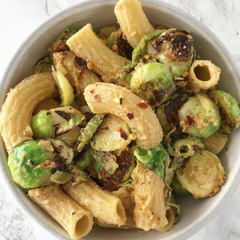 Creamy Cashew Brussels Sprout Pasta by All Roads Lead to Healthy - FoodSocial