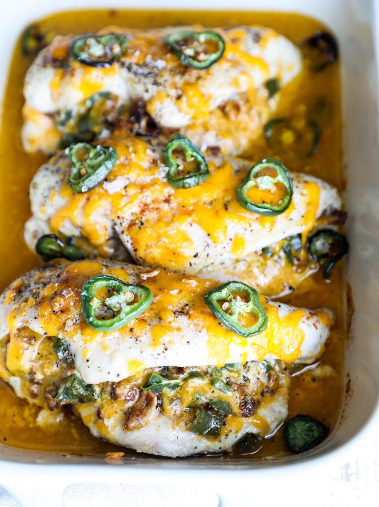 Cheddar Bacon Jalapeño Stuffed Chicken Breasts by Laura Lea - FoodSocial