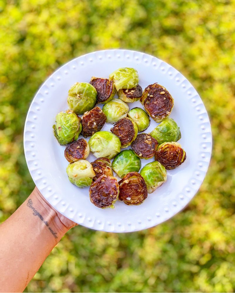 Mustard Pretzel Brussels Sprouts by Pooja Parikh - FoodSocial