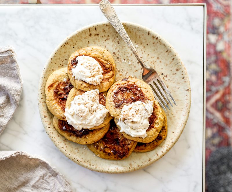 Cinnamon Roll Blender Pancakes (Gluten-Free) by Laura Lea - FoodSocial