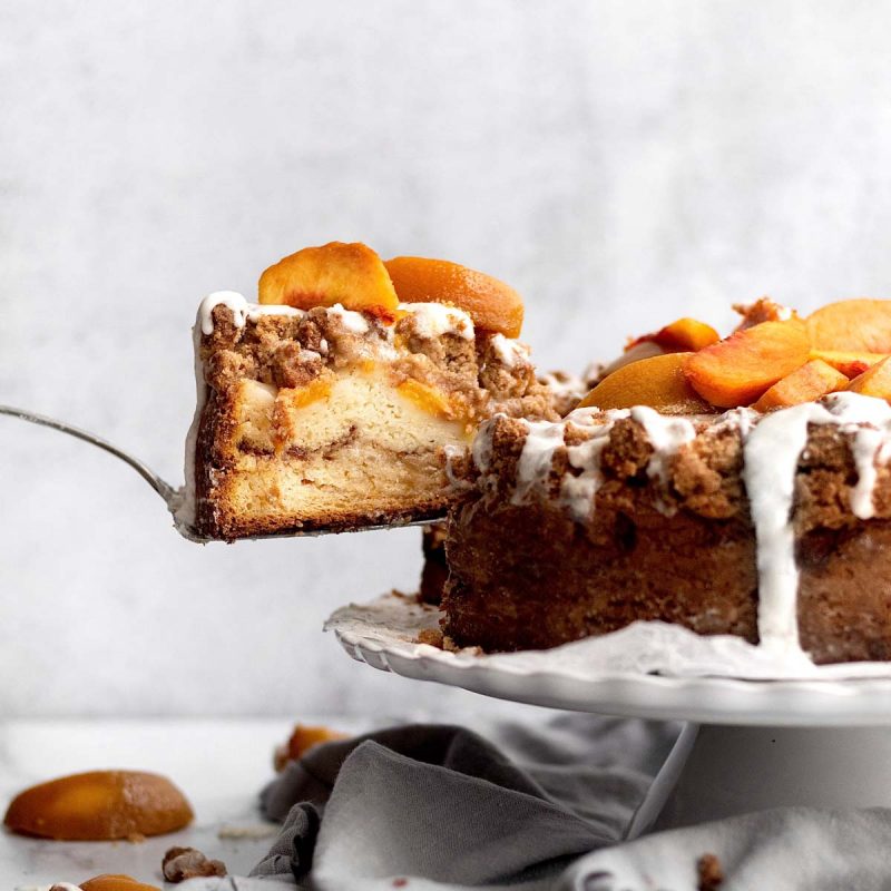 Maple Glazed Peach Coffee Cake by Lee McGuire - FoodSocial