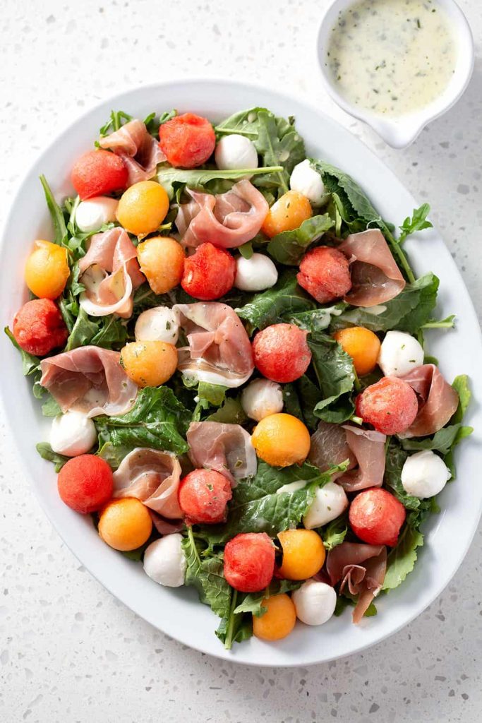 Melon and Prosciutto Salad Platter with Lemon Salad Dressing by Beth ...