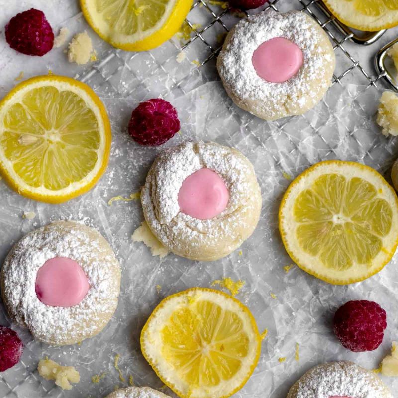 Pink Lemonade Thumbprint Cookies by Lee McGuire - FoodSocial