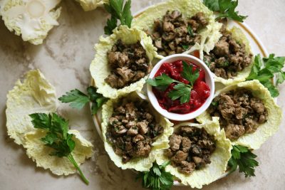 Thanksgiving Dinner Cabbage Cups