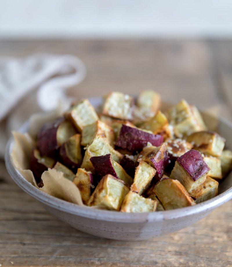 Miso Sesame Butter Roasted Sweet Potatoes by Laura Lea - FoodSocial