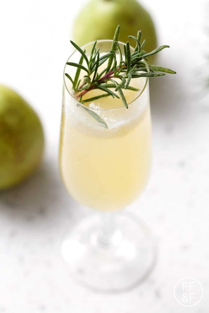 Rosemary Pear Sparkler by Beth Chen - FoodSocial
