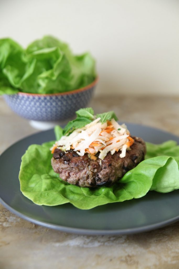 Kalamata Lamb Burgers with Mint Pesto by Sarah Steffens - FoodSocial