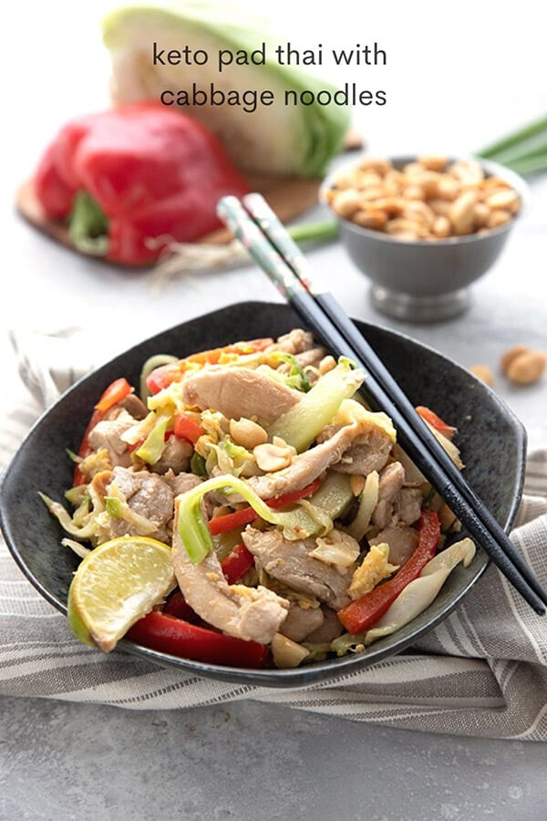 Keto Cabbage Pad Thai by Carolyn Ketchum - FoodSocial