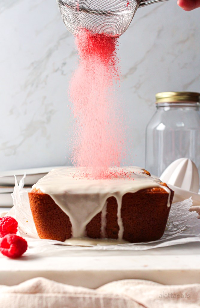 Lemon Raspberry Loaf Cake by Katie | A Latta Eats - FoodSocial