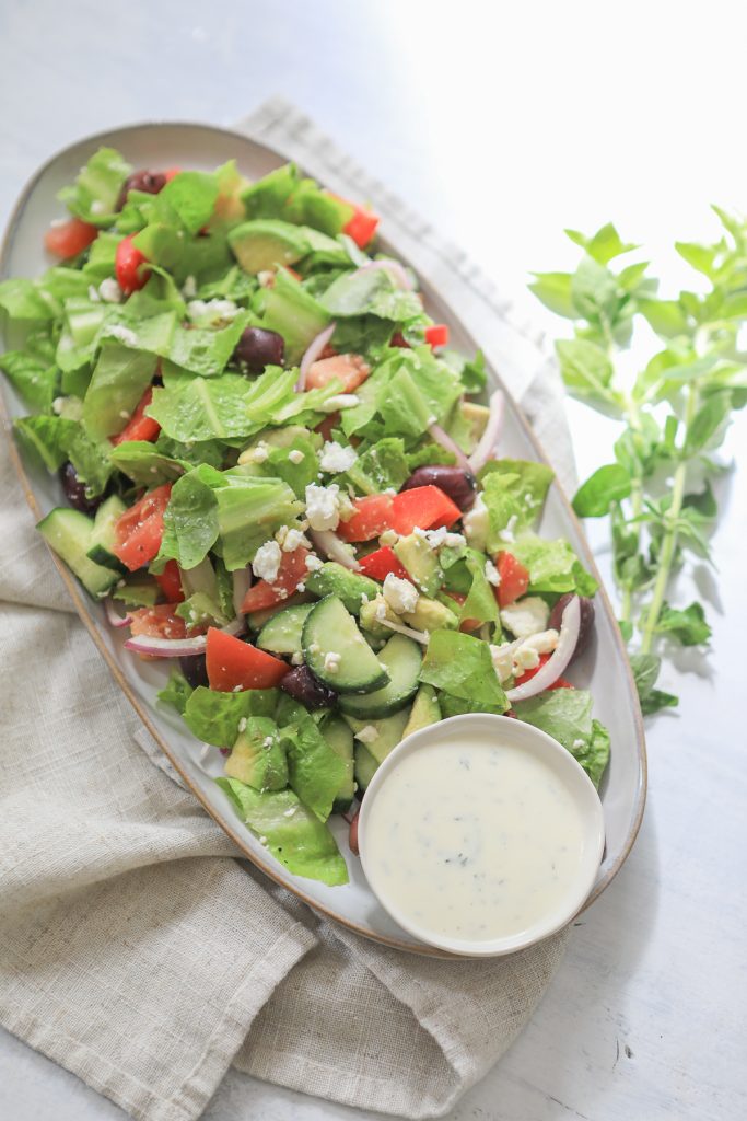 Greek Style Salad with Creamy Yogurt Dressing by Primal Palate - FoodSocial