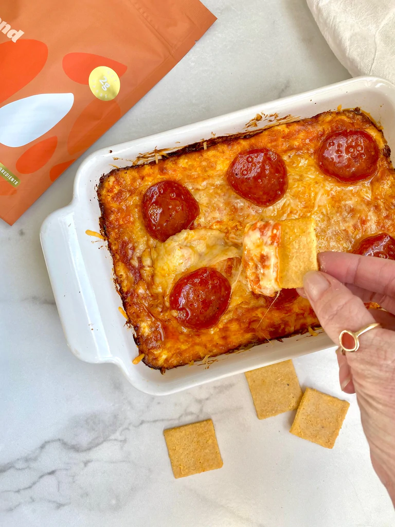 Dreamy Cheesy Pizza Dip by Real Phat Foods - FoodSocial