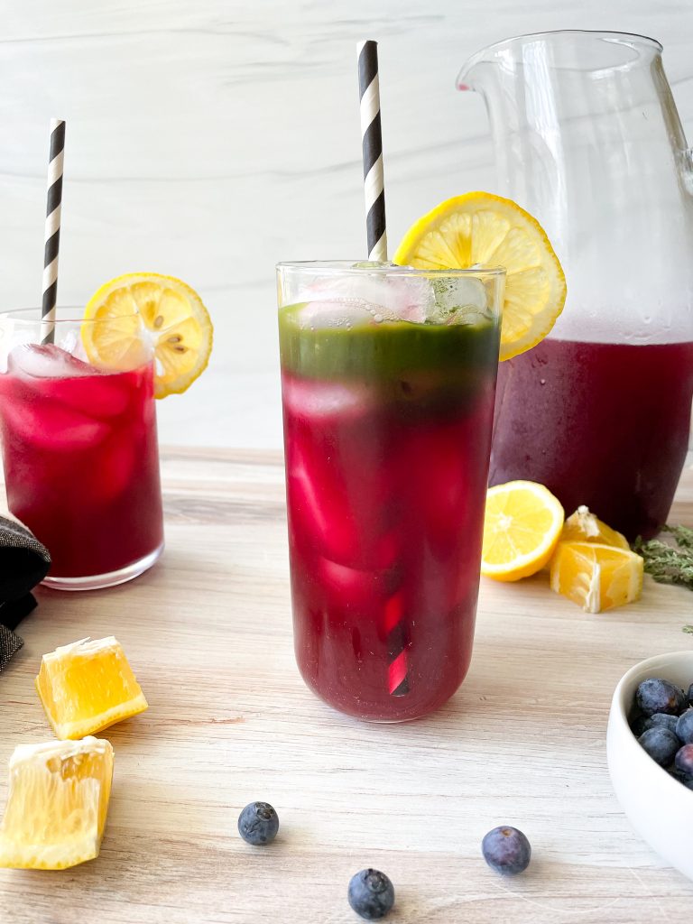 Blueberry Thyme Matcha Lemonade by Spoons N Spices - FoodSocial