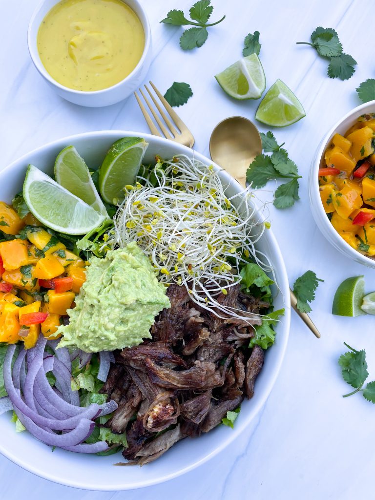 Carnitas Salad with Mango Salsa by Spoons N Spices - FoodSocial