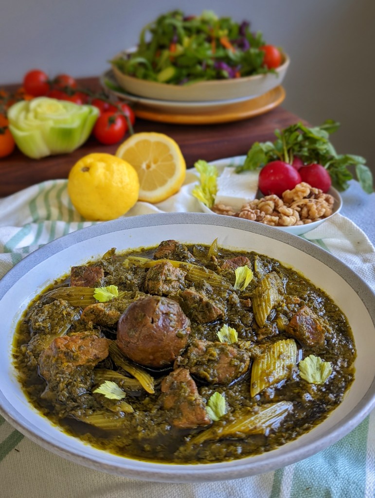 Khoresh Karafs – Celery and Beef Stew with Fresh Herbs by The Caspian Chef - FoodSocial