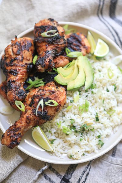 Hawaiian Style Barbecue Chicken and Cilantro Lime Rice